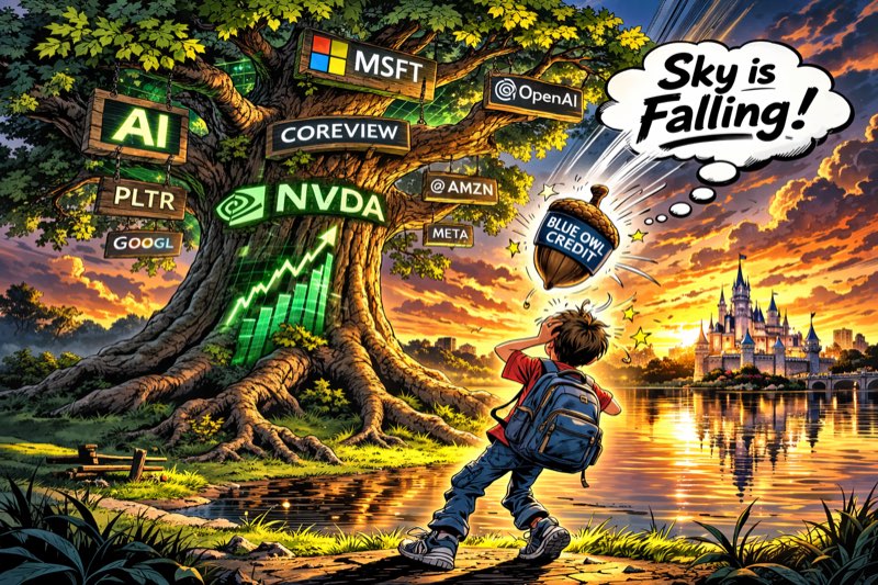 Blue Owl acorn - the sky is falling